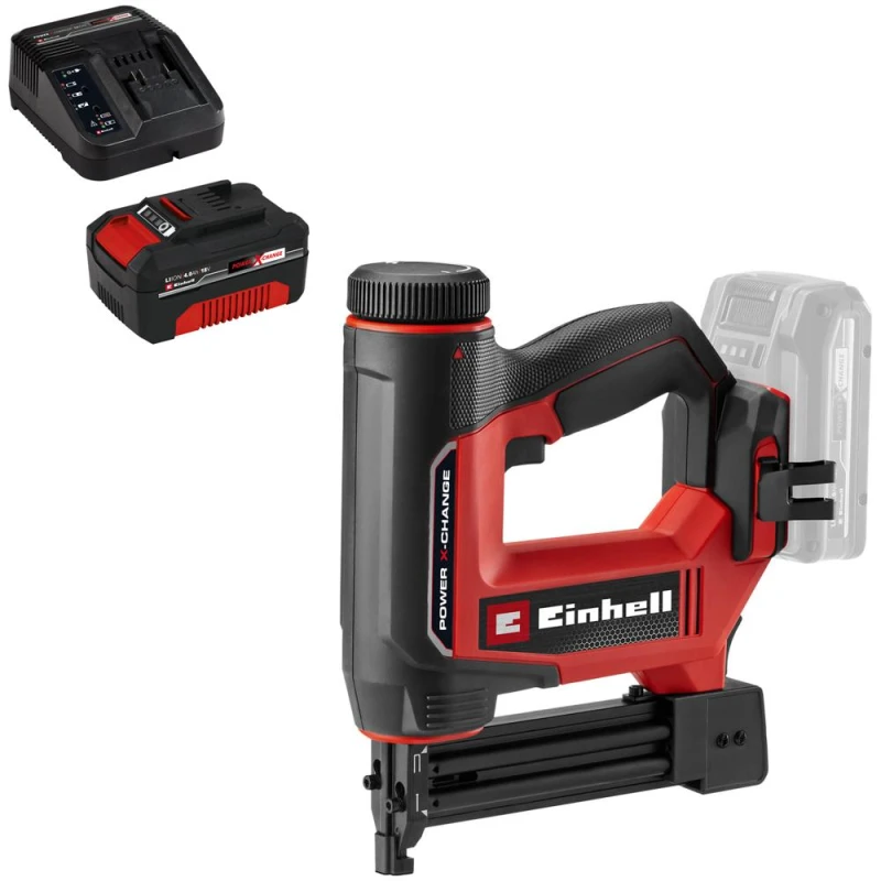 Image of Einhell TE-CN 18/32 Li 18v Cordless Nail and Staple Gun 1 x 4ah Li-ion Charger No Case TE-CN 18/32 Li