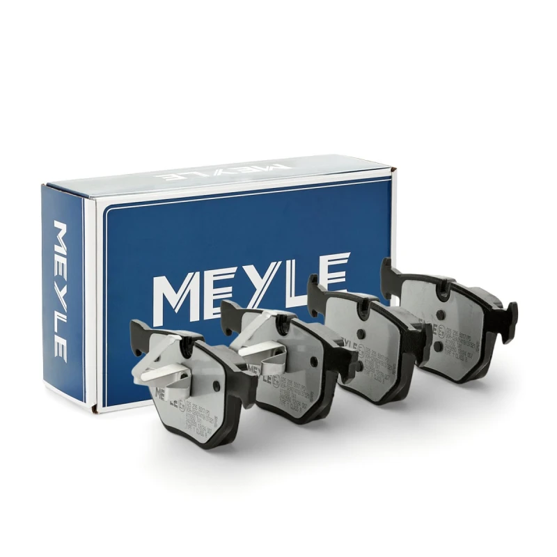 Image of MEYLE 025 235 5017/PD Brake pad set Rear Axle, prepared for wear warning indicator, MEYLE-PD Quality, with anti-squeak plate Brake Pad Set,disc brake