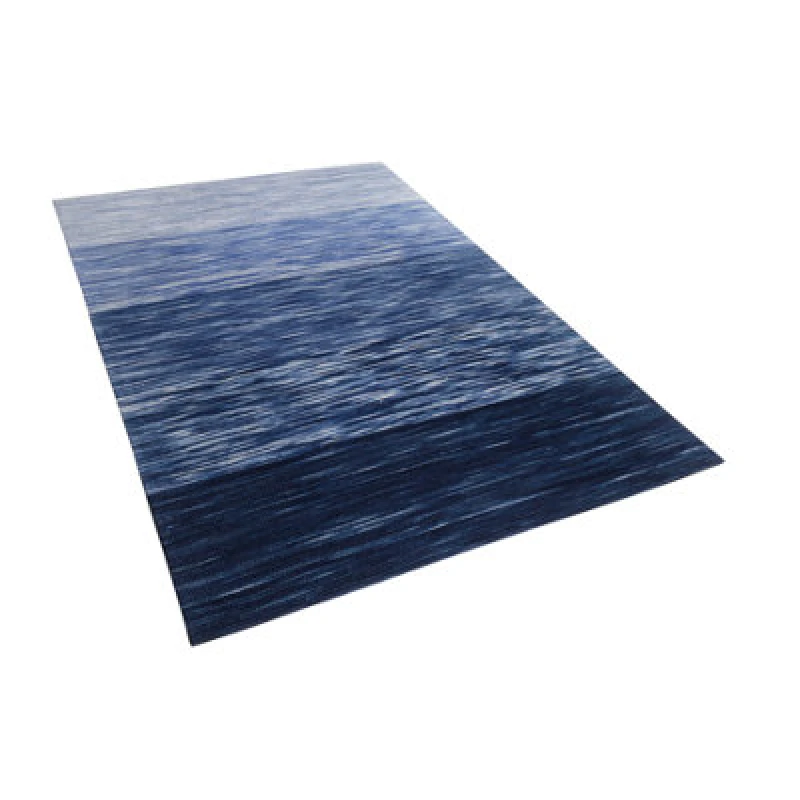 Image of Beliani Rug Kapakli Blue 140 X 200 Cm Wool