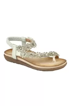 image of Salva Toe Post Flower Design Sling Back Sandals