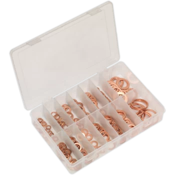 image of Sealey 250 Piece Copper Sealing Washer Assortment Metric