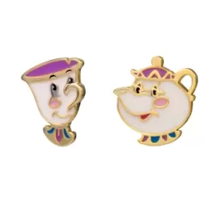 image of Disney Beauty And The Beast Sterling Silver Mrs Potts & Chip Earrings E906336YL