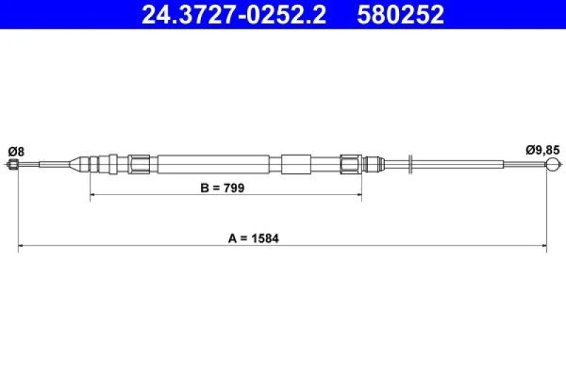 Image of Handbrake cable ATE 24.3727-0252.2