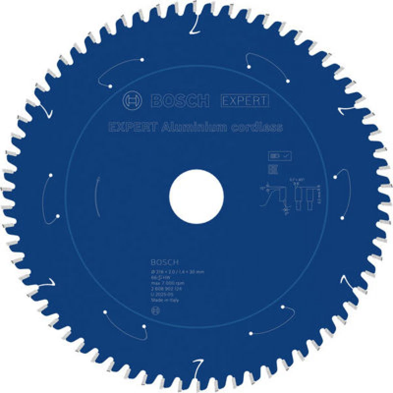 Image of Bosch Expert Aluminium Circular Saw Blade 216 X 2/1.4 X 30mm T66 2608902124