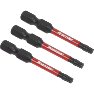 image of Sealey Impact Power Tool Torx Screwdriver Bits T20 50mm Pack of 3