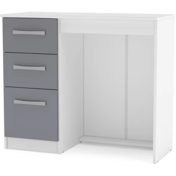 image of Lynx 3 Drw Dressing Table White & Grey