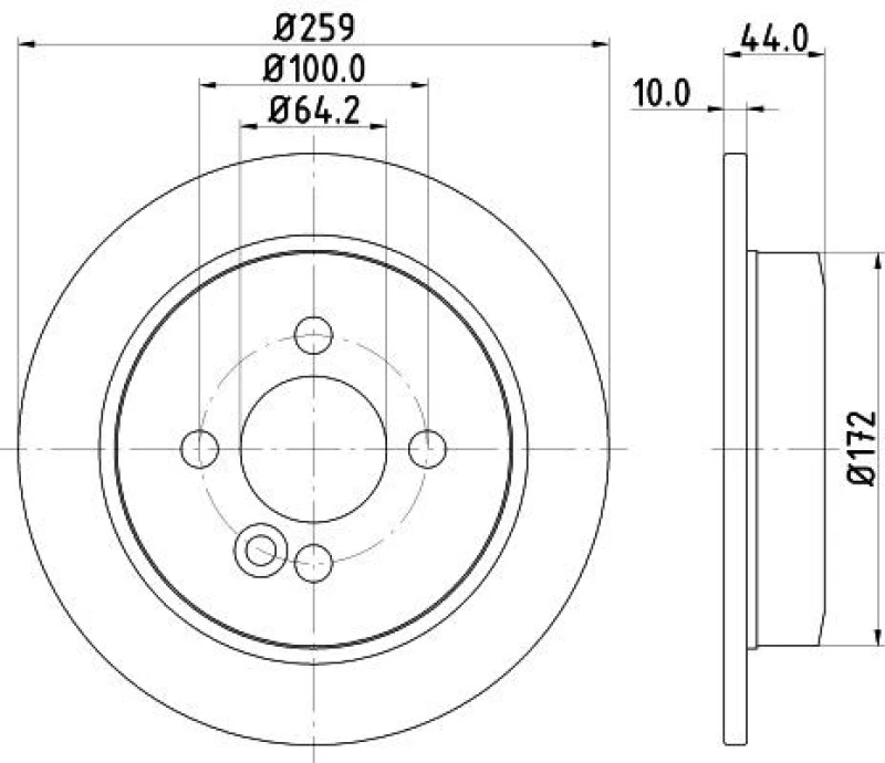 Image of HELLA Brake disc HELLA 8DD 355 115-261
