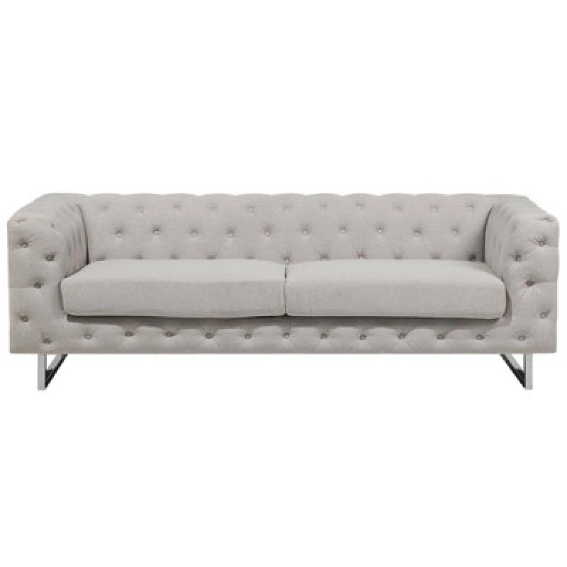 Image of Beliani Sofa 3 Seater Vissland Fabric Light Beige