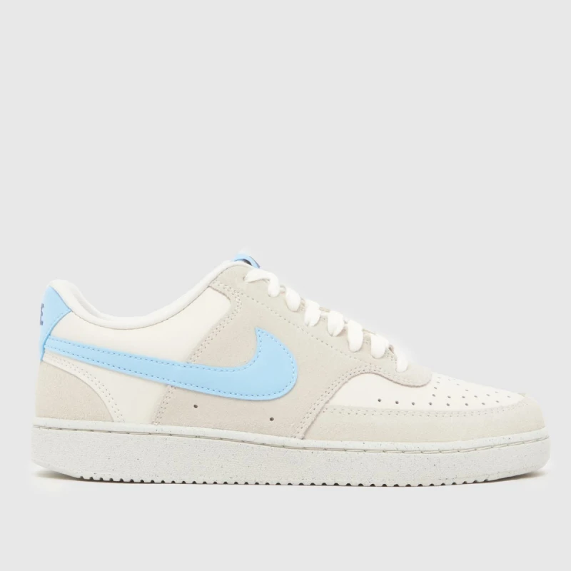 Image of Nike Court Vision Trainers in White & Pl Blue White & Pl Blue UK 5 (EU 38½)