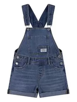 image of Levis Girls Classic Short Dungarees - Blue Size 10 Years, Women