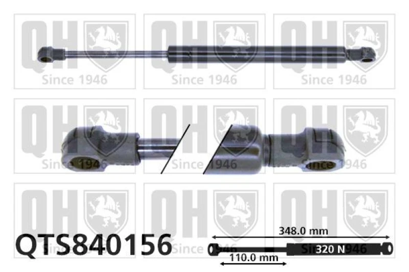 Image of QUINTON HAZELL Tailgate strut QUINTON HAZELL QTS840156