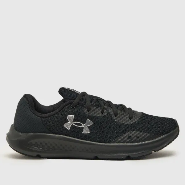 image of Under Armour charged pursuit 3 trainers in Black & silver