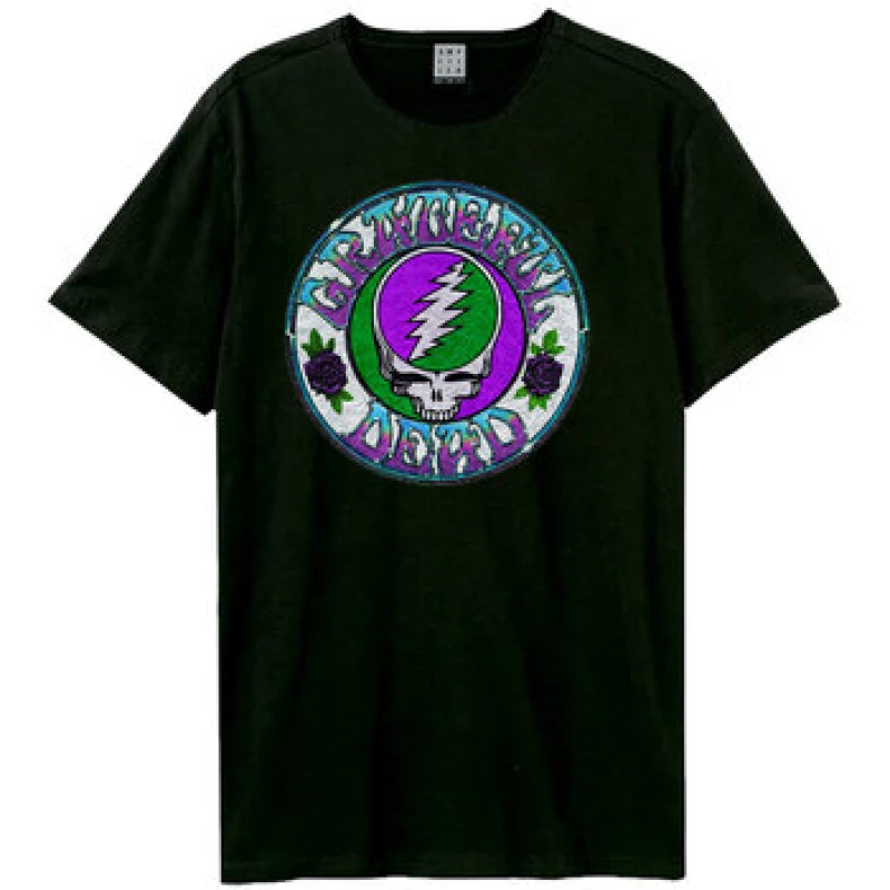 Image of Amplified Amplified Men Stealie Grateful Dead Tie Dye T-Shirt in Charcoal Size: X-Small Charcoal XS Male 5063238054967