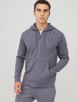 Image of Nike Sportswear Optic Full Zip Hoodie - Charcoal, Size 2XL, Men