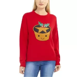 Image of Brave Soul Womens/Ladies Mince Pie Christmas Jumper (S) (Cream)