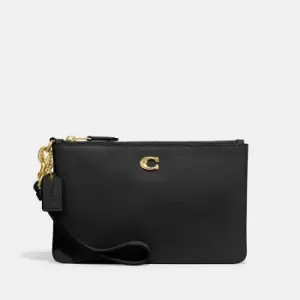 Image of Coach Polished Pebble Small Leather Wristlet Purse