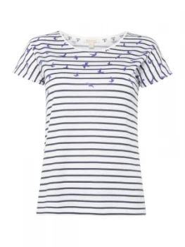 Image of Barbour Exclusive Coldhurst Short Sleeve Striped Bird Tee White