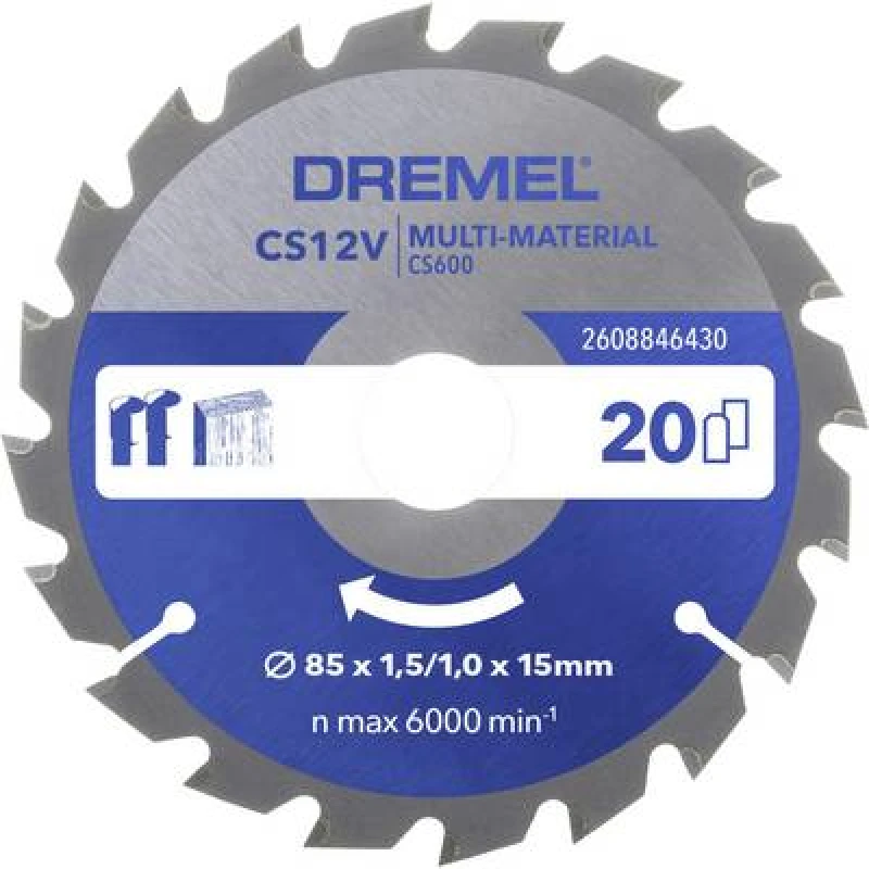Image of Dremel DREMEL Multi Material Kreissaegeblatt 85mm CS600 2608846430 Circular saw blade 2608846430