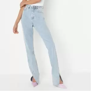 Missguided Tall All Over Fray Detail Wrath Jeans - Blue