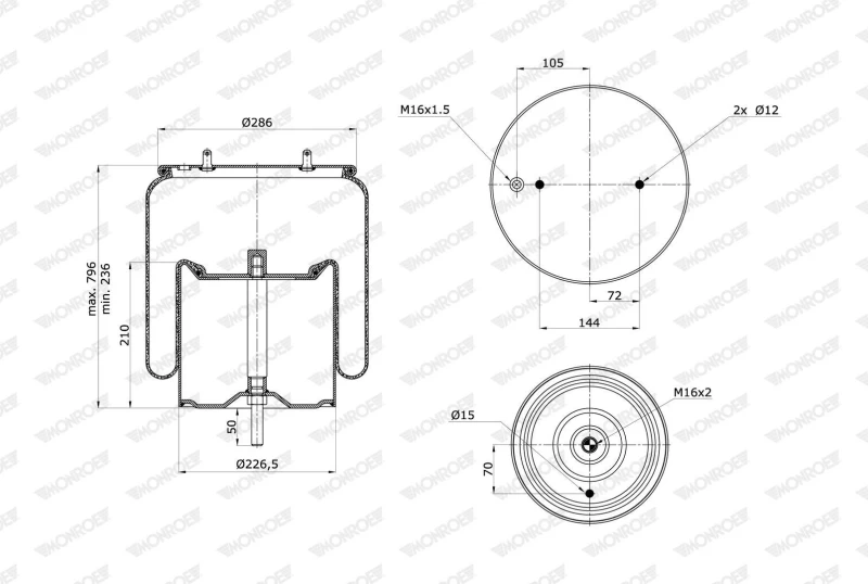 Image of MONROE Boot, air suspension MONROE ASP4090