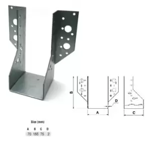 Image of Moderix Jiffy Timber Joist Hangers Decking Lofts Roofing Zinc Packs - Size 70 x