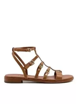 image of Dune London Lakes Hardware Gladiator Sandal - Tan Leather, Brown, Size 3, Women