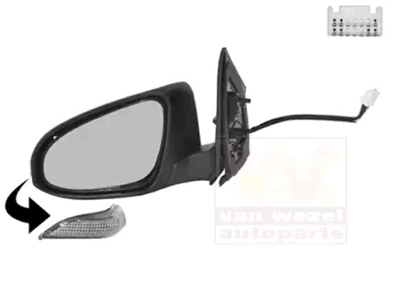 Image of VAN WEZEL 5407807 Wing mirror * HAGUS * Left, Heatable, primed Outside Mirror (50)