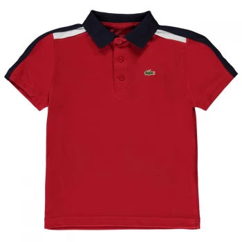 Lacoste Stripe Polo Junior Boys - Red 2RG