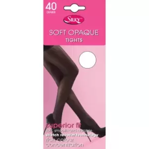 image of Silky Womens/Ladies Opaque 40 Denier Tights (1 Pair) (Medium (36a-42a)) (White)