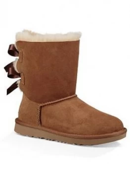 image of UGG Girls Bailey Bow II Boots - Chestnut, Size 1 Older