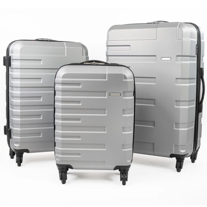 Image of Gino Ferrari Lightweight Suitcase Hard Shell Luggage on Wheels Silver unisex Large