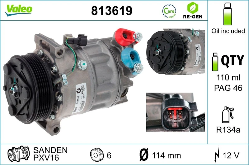 Image of Air conditioning compressor VALEO 813619