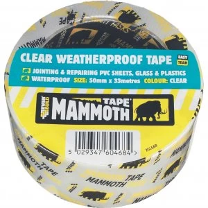 image of Everbuild Mammoth Weatherproof Clear Tape Clear 50mm 10m