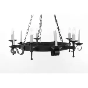 Image of Refectory pendant light Black 5 bulbs 61.2cm