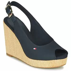 image of Tommy Hilfiger ICONIC ELENA SLING BACK WEDGE womens Sandals in Blue,4,6,6.5