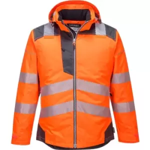Image of Portwest PW3 Hi Vis Winter Rain Jacket Orange / Grey 3XL