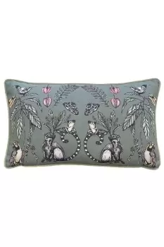 Image of Wild Mirrored Creatures Digitally Printed Piped Cushion