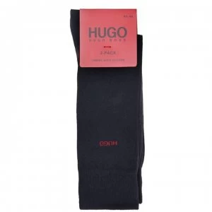 image of Hugo Boss 2 Pack Crew Socks Navy