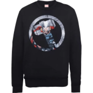 Image of Marvel Avengers Assemble Thor Montage Sweatshirt - Black - M