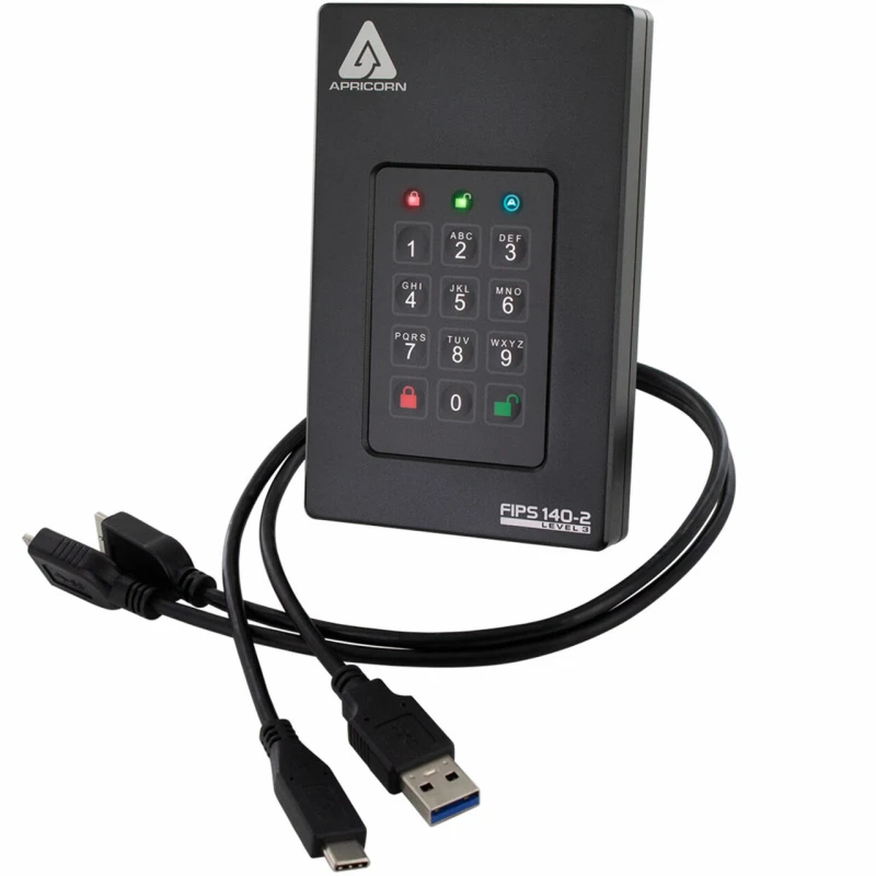 Image of Apricorn Aegis Fortress L3 external hard drive 1TB Black