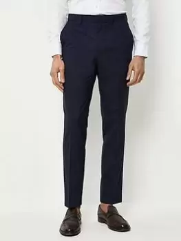 Image of Burton Menswear London Burton Slim Fit Navy Tonal Grindle Trouser, Navy, Size 32, Length Regular, Men