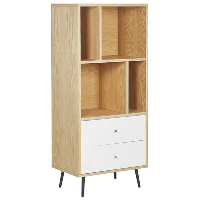 Image of Beliani Shelving Unit Richmond 139cm Light Oak