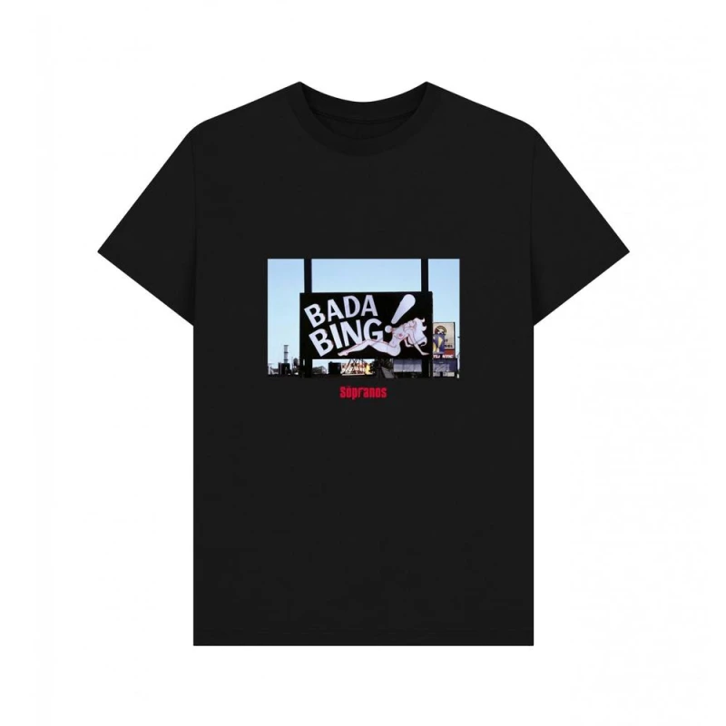 Image of The Sopranos Mens Bada Bing Club T-Shirt in Black Size: Small Black Male S