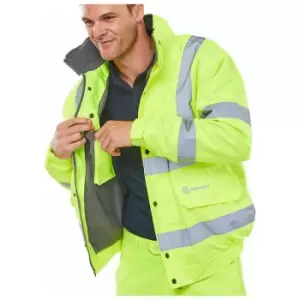 Image of Beeswift - BOMBER JACKET FLEECE LINED Hi Vis SAT YELLOW 5XL - Saturn Yellow - Saturn Yellow
