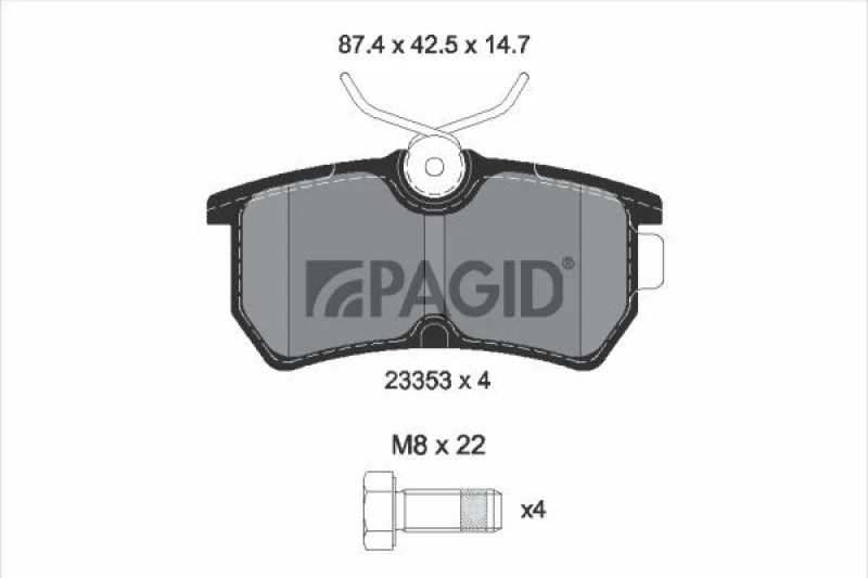 Image of Brake pad set PAGID T5118N