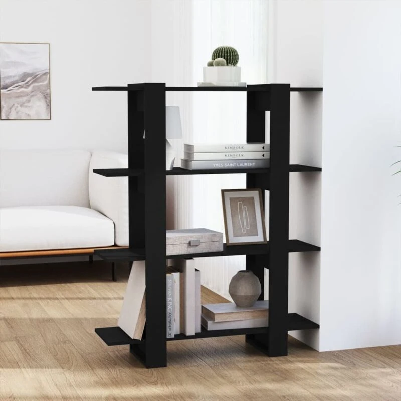 Image of VIDAXL Book Cabinet/Room Divider Black 100x30x123.5cm Vidaxl 8720286842577