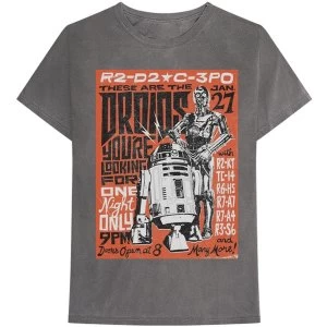 Image of Star Wars - Droids Rock Mens Large T-Shirt - Grey