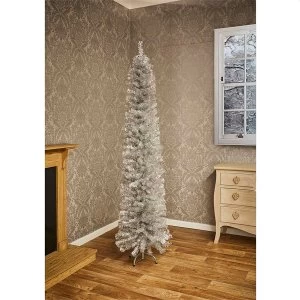 Image of Premier Decorations Ltd 6ft5 Pencil Pine - Silver