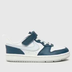 Image of Nike White & Navy Court Borough Low 2 Boys Junior Trainers