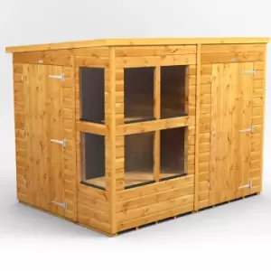 Image of 8X6 Power Pent Potting Shed Combi Including 4ft Side Store